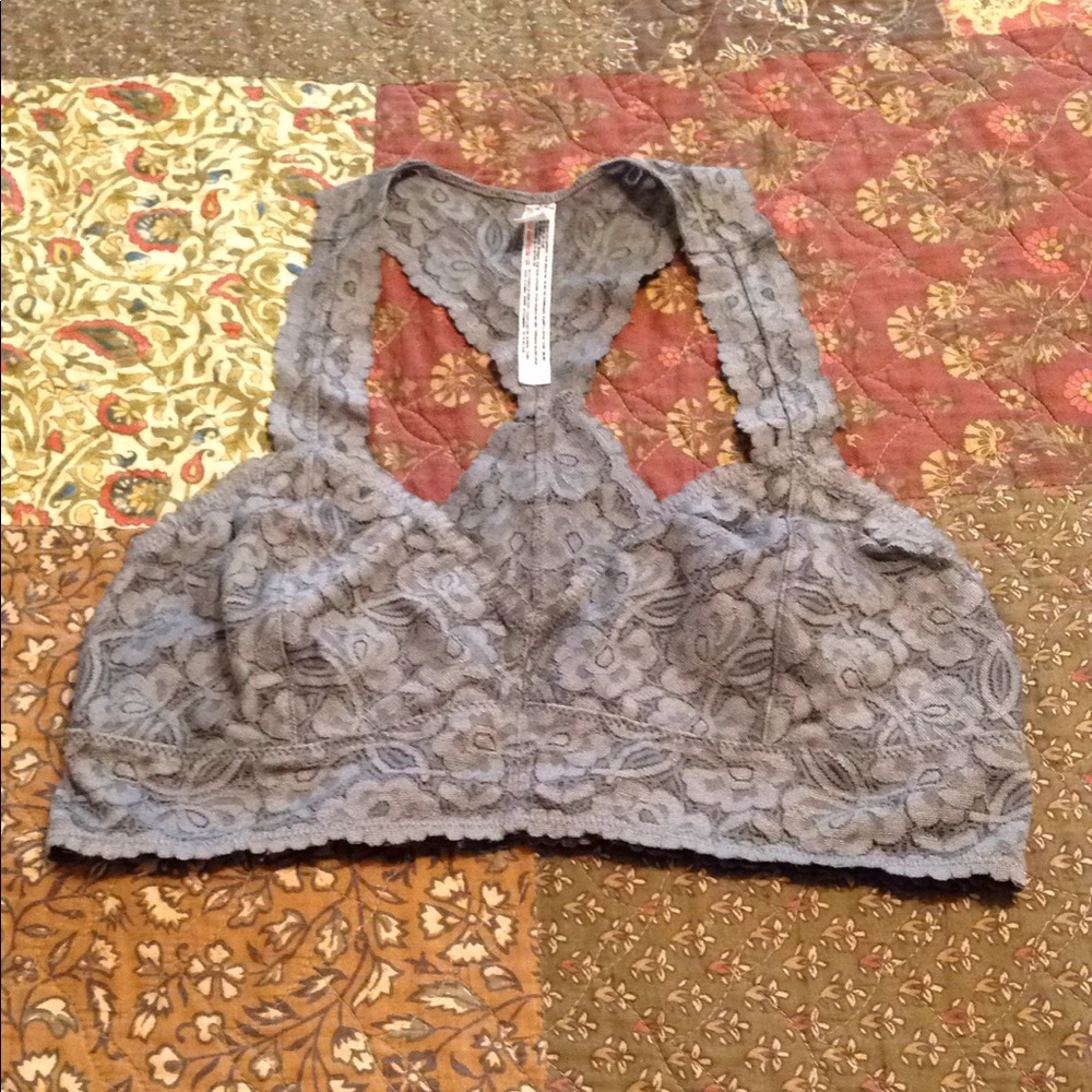 Free People gray lace bralette size Large